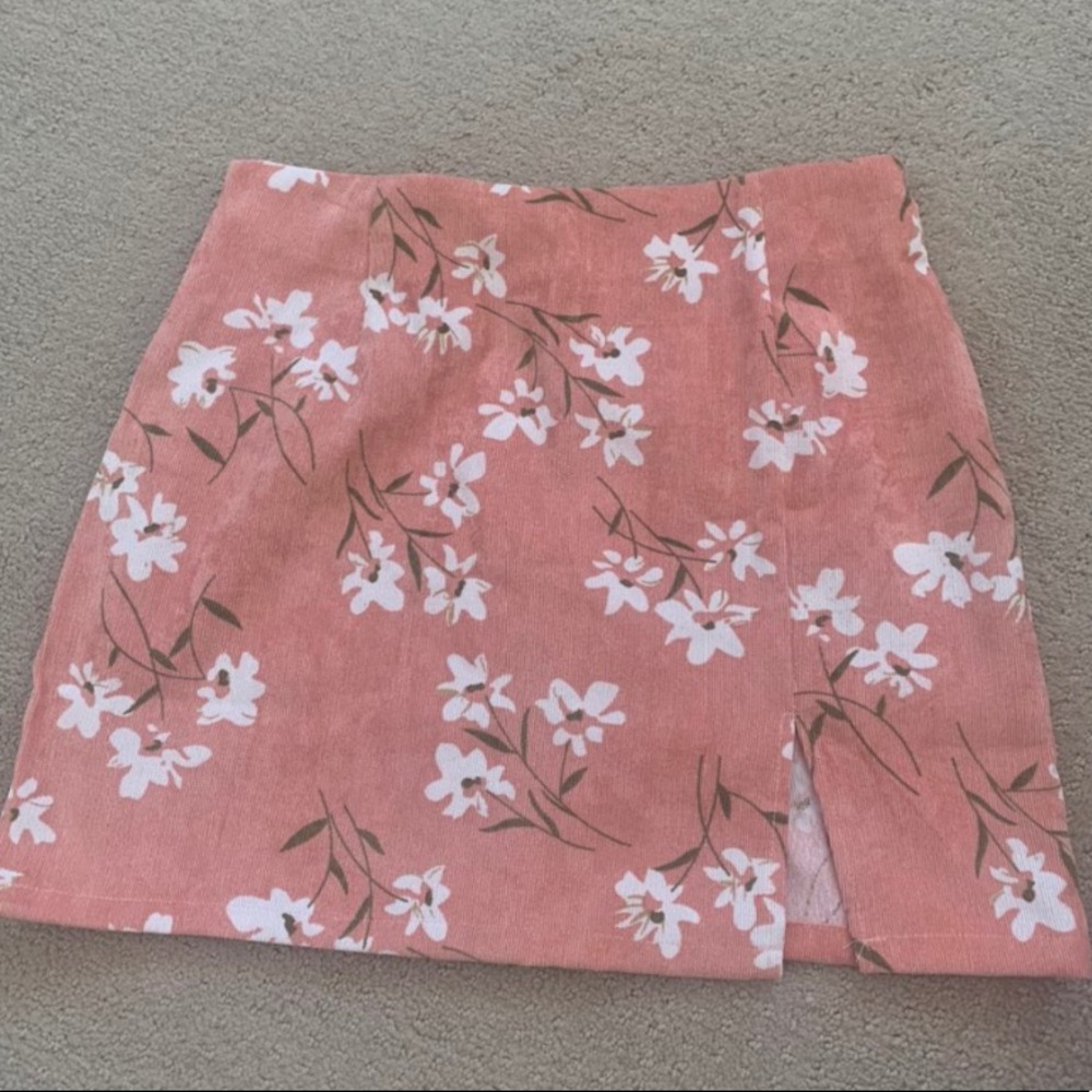 Pink floral Shein skirt